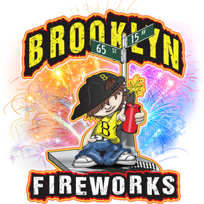 Brooklyn Fireworks in Color on a Transparent Background