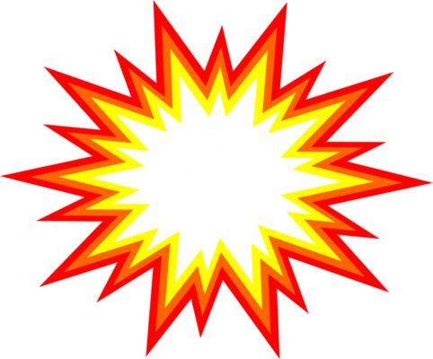 A Fire Burst Symbol in Red and Yellow Color
