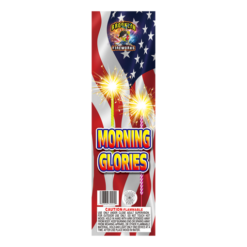 A package of 14" Morning Glories Big with an American flag on it.