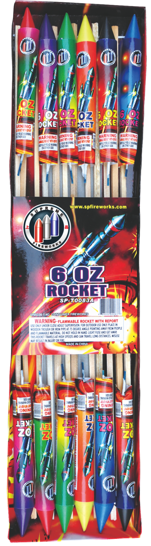 A pack of 6OZ DEVIL ROCKETS in a box.