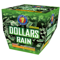 A box of DOLLARS RAIN with money on it.
