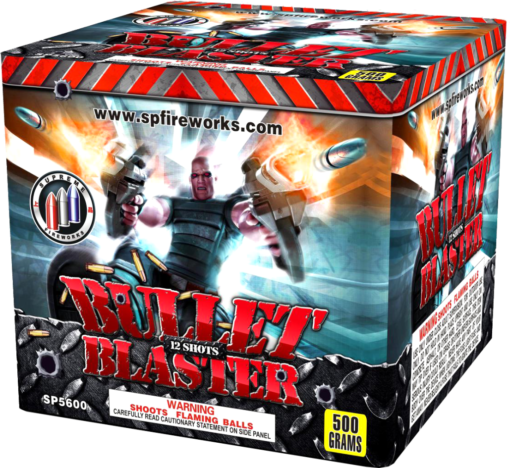 A box of BULLET BLASTER with an image of a gun.