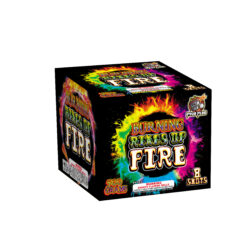 A box of BURNING RINGS OF FIRE with a colorful design.