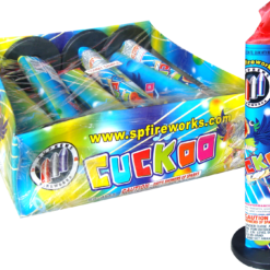 CUCKOO FTN 6 PACK in a box next to a box of fireworks.