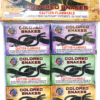 A pack of ASSORTED COLOR SNAKES in a package.