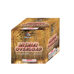 A box of fireworks with a NISHIKI OVERLOAD.