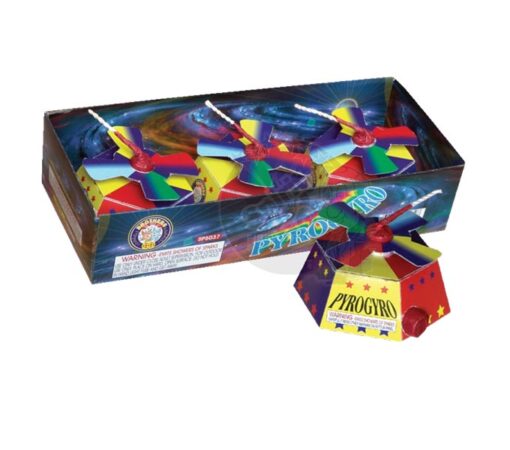 A box of PYRO GYRO toys in a box.
