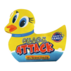 A yellow rubber duck with the words QUACK ATTACK on it.