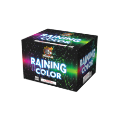 A box with the product name RAINING COLOR on it.