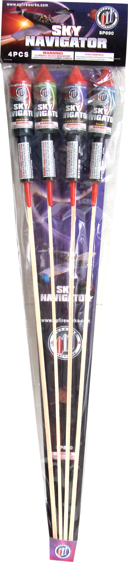 A package of four SKY NAVIGATOR wooden sticks in a package.