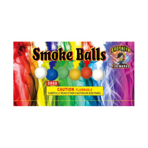 A package of SMOKE BALLS 12PC with a colorful background.
