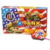 A box of TANK MIRACLE fireworks with an american flag on it.