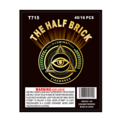 THE HALF BRICK label with an eye on it.