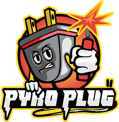 A Pyro Plug Logo in Color on a Transparent Background